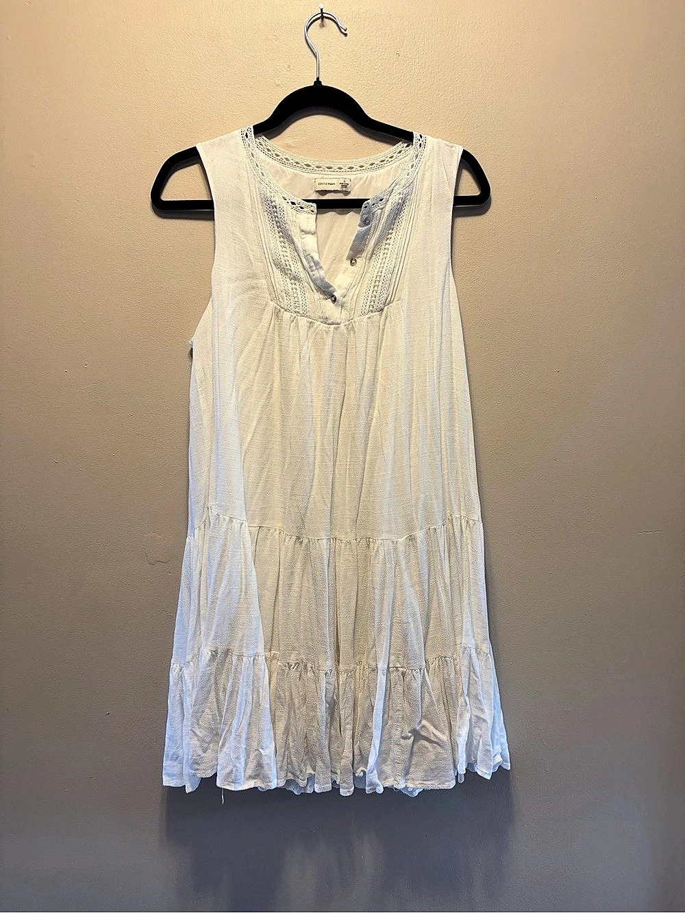 Gentle Fawn Tiered Sleeveless Dress in White